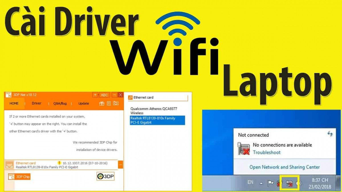 Cài đặt driver wifi, cập nhật driver mạng internet với 3DP NET