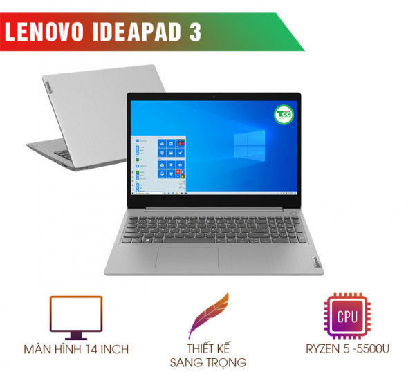 LEVONO IDEAPAD 3 RYZEN 5-5500U/ RAM 16GB/ SSD 256GB/ FHD/ ON