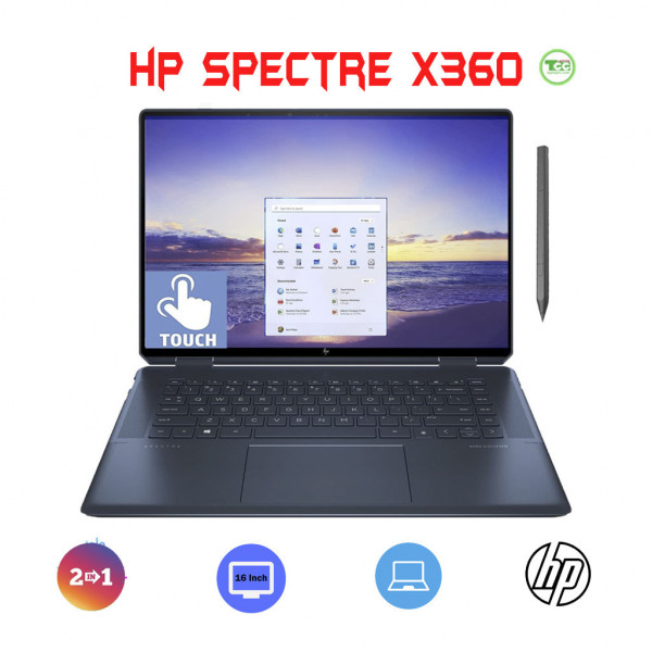 [Mới 100%] HP Spectre x360 2-in-1 16-f1023dx (2022) (Core™ i7-1260P, Ram 16G, SSD 1TB, 4K OLED, VGA Intel® Arc™ A370M)