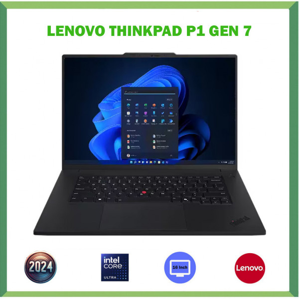 [HOT] Lenovo ThinkPad P1 Gen 7 Core Ultra 7 - 155H, RAM 16GB, SSD 512B, RTX 1000 Ada 6GB, 16-inch FHD+